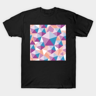 Flowing polychrome pentagons blue T-Shirt